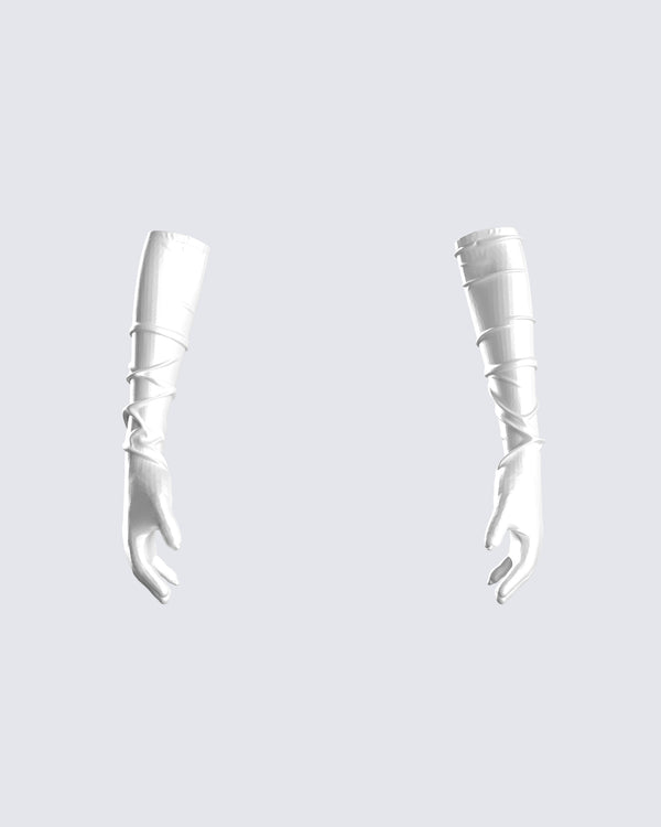 finesse Connie White Satin Gloves
