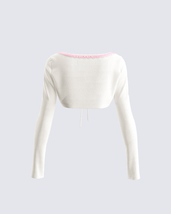 Finesse Cosette White Crop Top