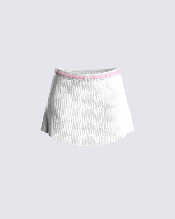 finesse Cosette White Mini Skirt