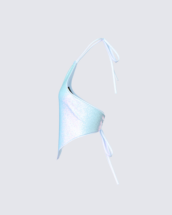 Finesse Courtney Blue Sequin Top