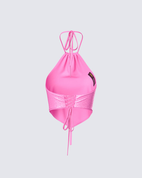 Finesse Courtney Pink Sequin Top