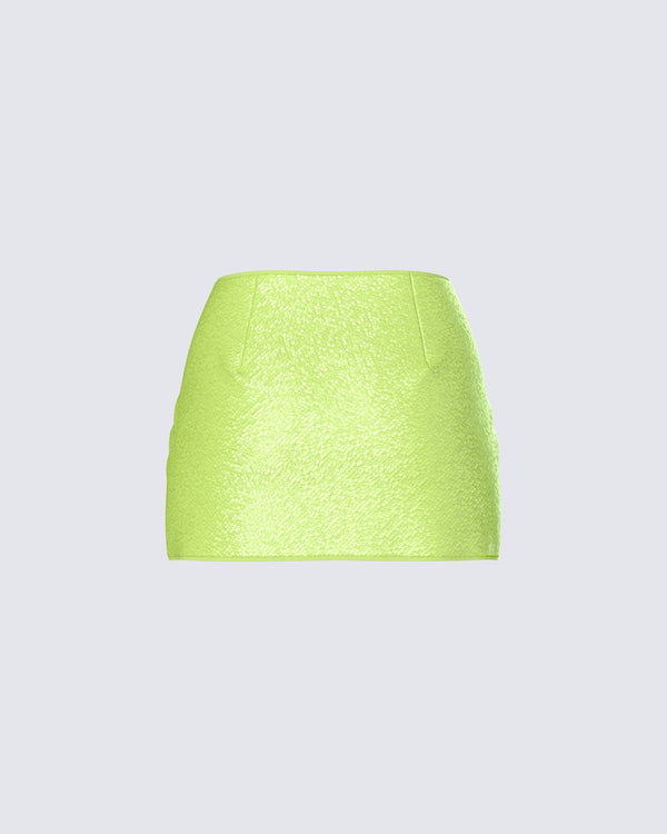 Finesse Courtney Yellow Sequin Mini Skirt