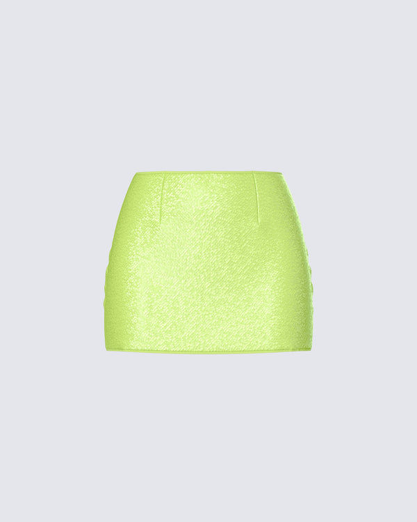 finesse Courtney Yellow Sequin Mini Skirt