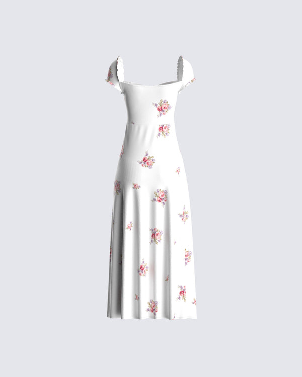Finesse Crue Floral Print Midi Dress