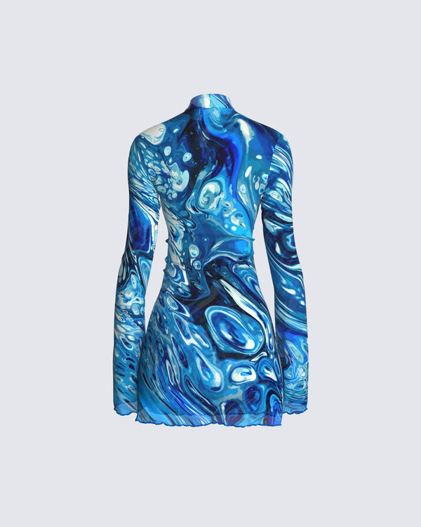 Finesse Dakota Abstract Print Mini Dress