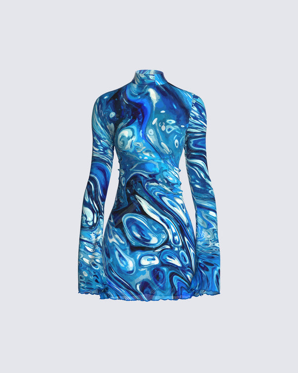 finesse Dakota Abstract Print Mini Dress