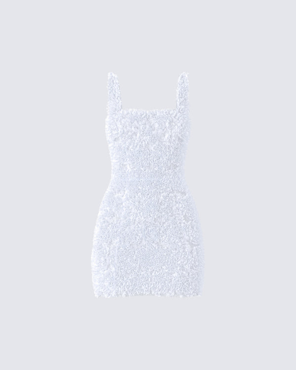 finesse Dallas White Petal Mini Dress