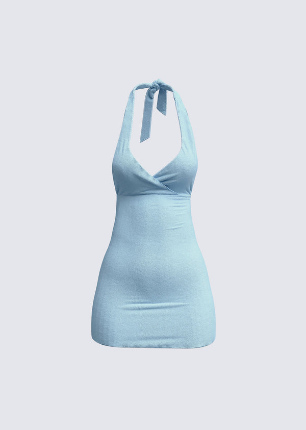 finesse Dani Blueberry Halter Dress