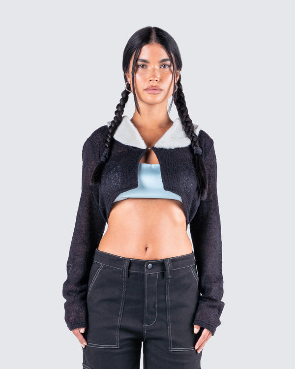 Finesse Danielle Fur Trim Top