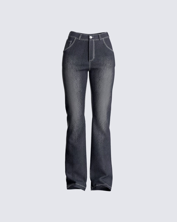 finesse Dara Black Denim Bootcut Jean