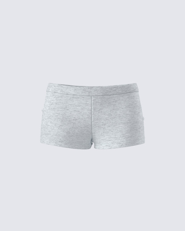finesse Darby Heather Grey Mini Short