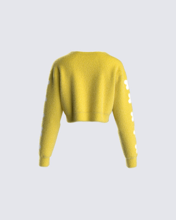 Finesse Daria Green Fuzzy Cardigan