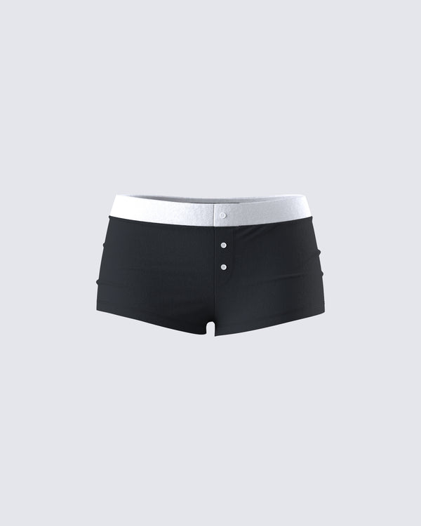 finesse Darya Black Jersey Boxer Short