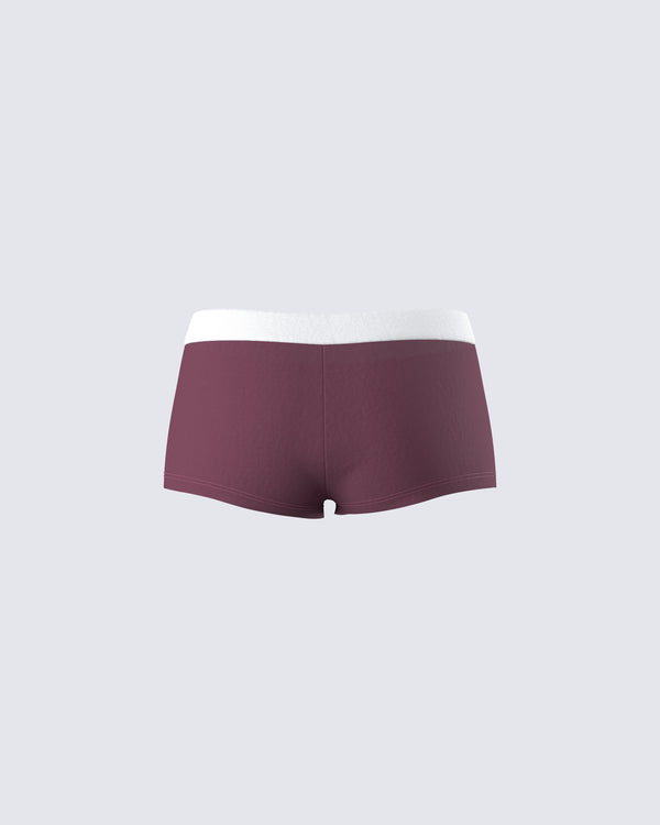 Finesse Darya Burgundy Jersey Boxer Short