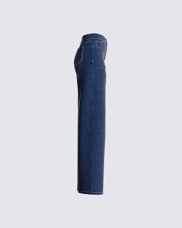 Finesse Davis Straight Leg Blue Jeans