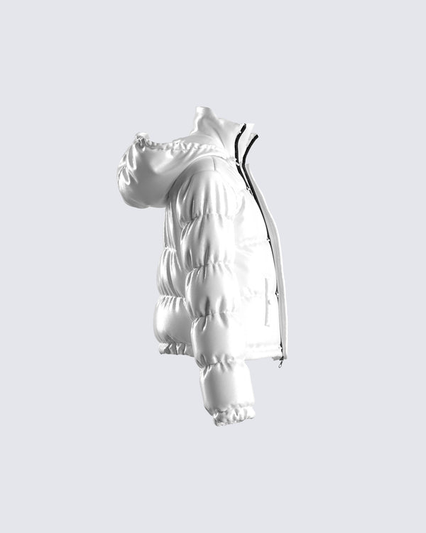 Finesse Deandra White Puffer Jacket
