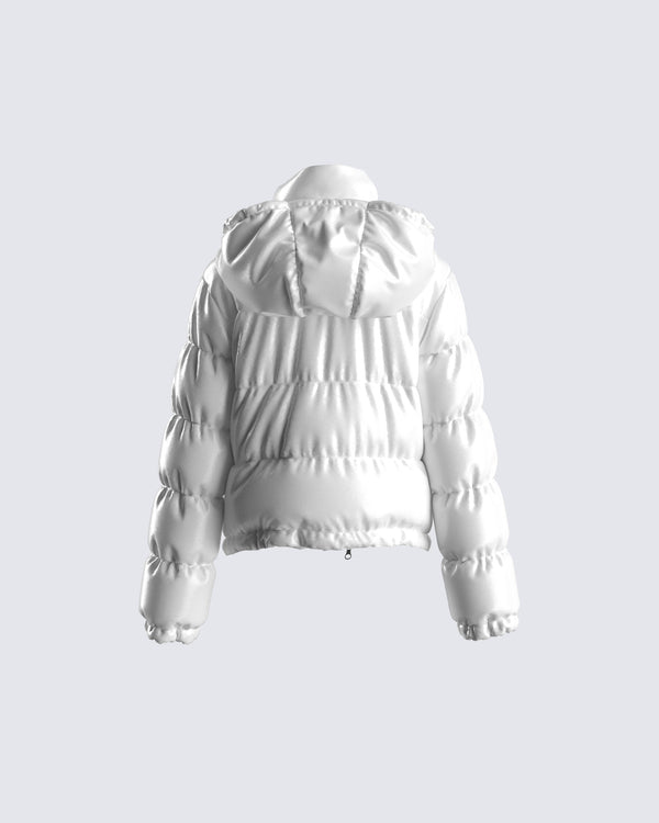 Finesse Deandra White Puffer Jacket