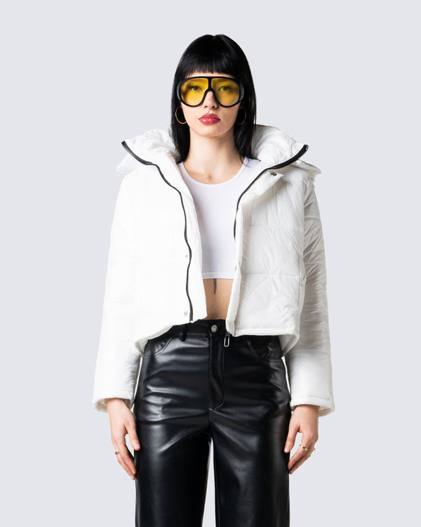 Finesse Deandra White Puffer Jacket