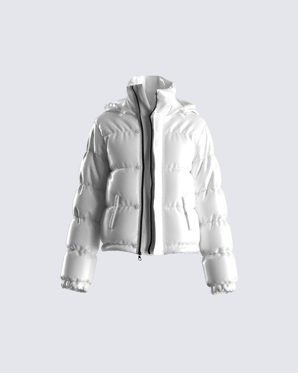 finesse Deandra White Puffer Jacket