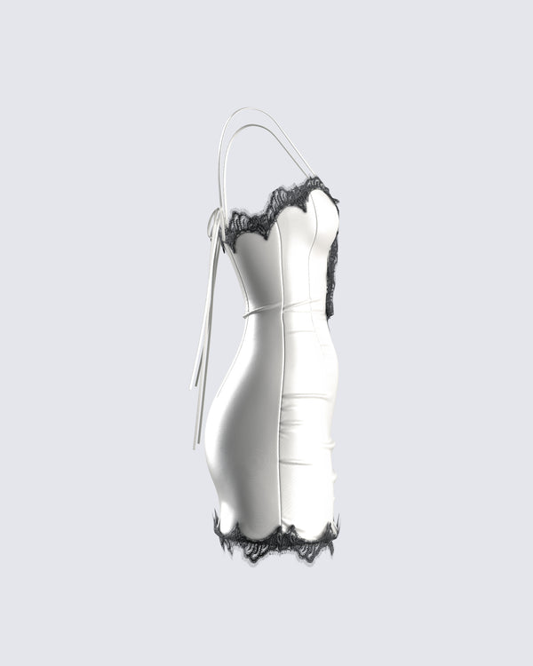 Finesse Debbie Ivory Satin Mini Dress