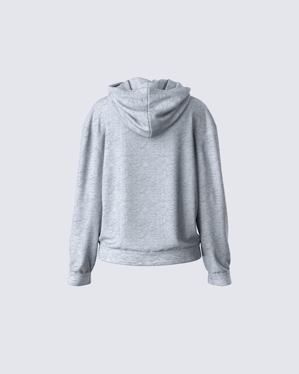 Finesse Delanie Grey Heather Fleece Hoodie