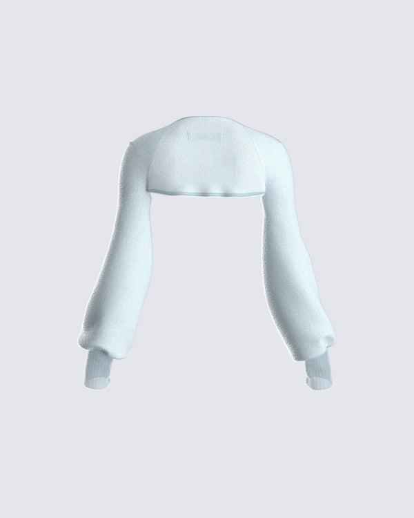 Finesse Delia Blue Knit Shrug