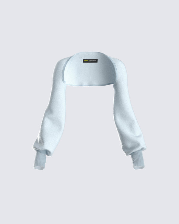 finesse Delia Blue Knit Shrug