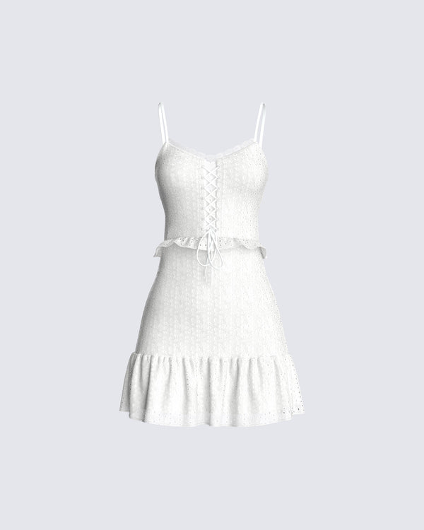finesse Delilah White Mini Dress
