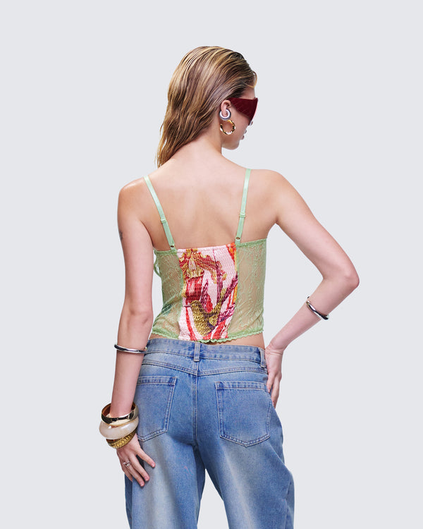Finesse Devi Multi Print Corset Top