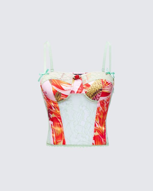 finesse Devi Multi Print Corset Top