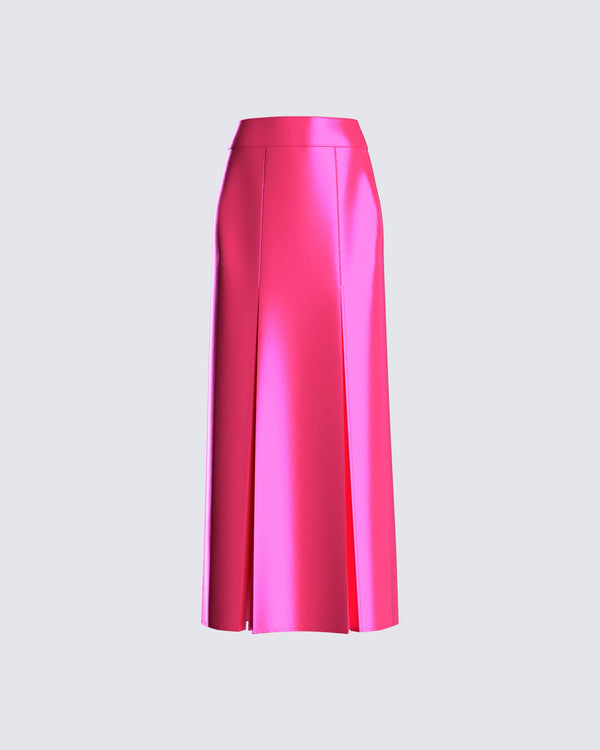 finesse Diana Satin Pleated Maxi Skirt