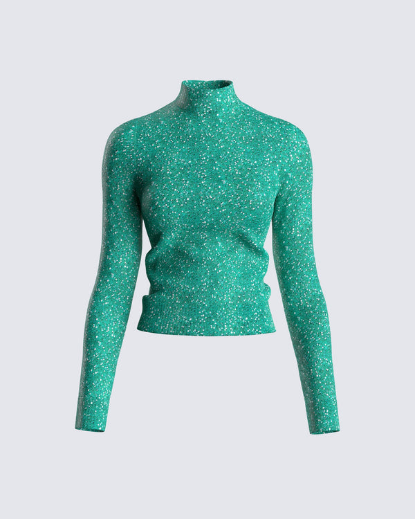 finesse Dionne Sequin Knit Top