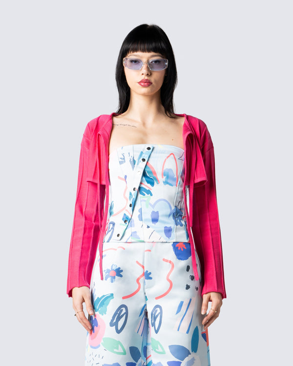 Finesse Dominic Pink Shrug Cardigan