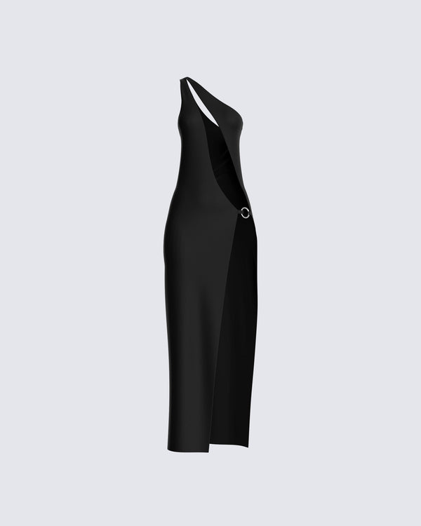 finesse Dorian Black Cut Out Dress