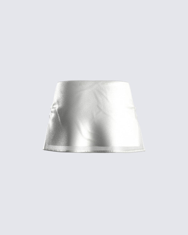 Finesse Dory White Chiffon Mini Skirt
