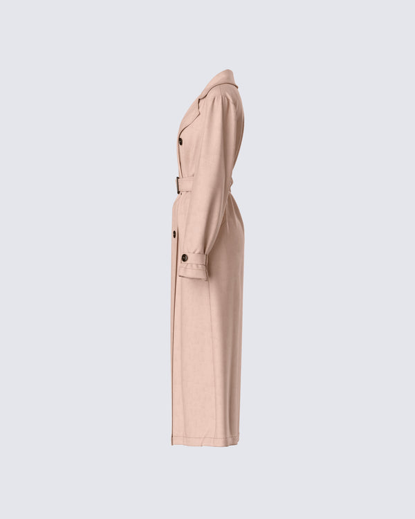 Finesse Doutzen Tan Twill Trench Coat