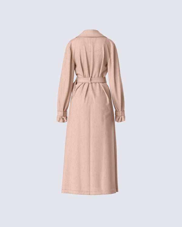 Finesse Doutzen Tan Twill Trench Coat