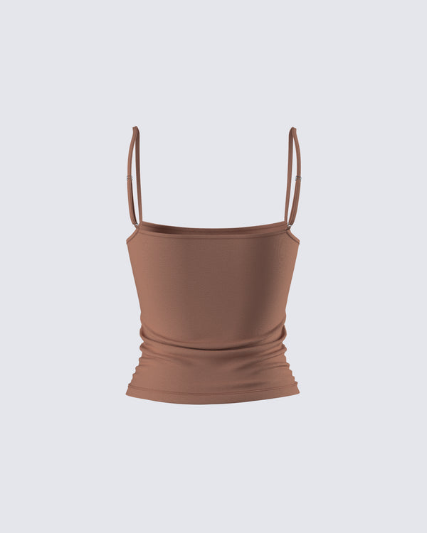 Finesse Dovie Brown Cami Top
