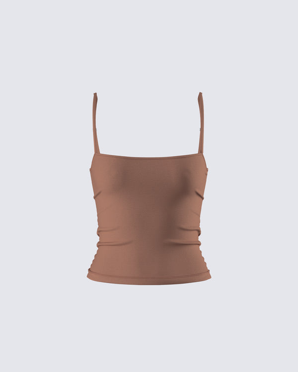 finesse Dovie Brown Cami Top