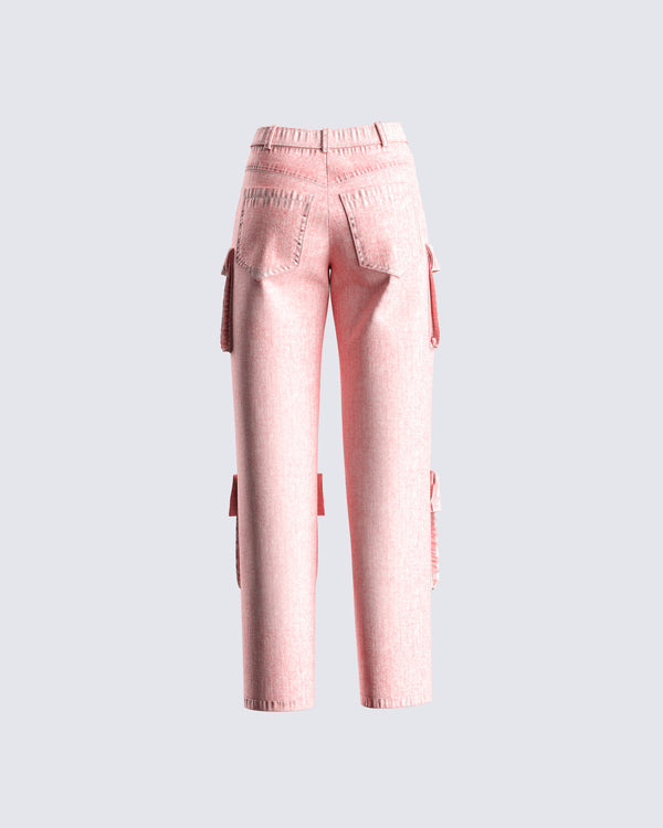 Finesse Dustin Pink Acid Wash Jeans