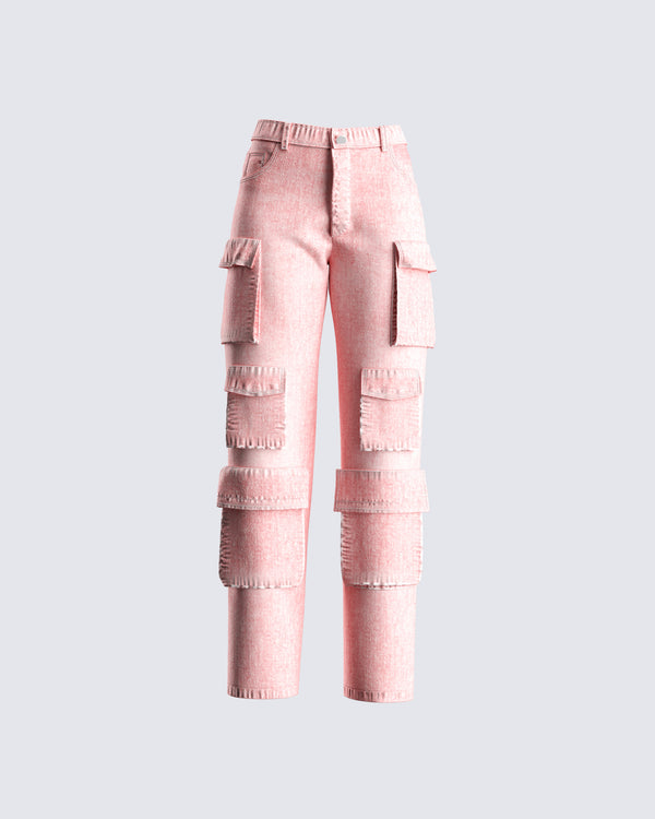 finesse Dustin Pink Acid Wash Jeans