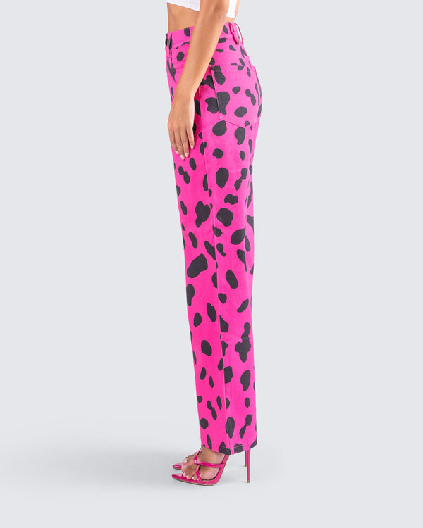 Finesse E Captivated Cow Printed Pants