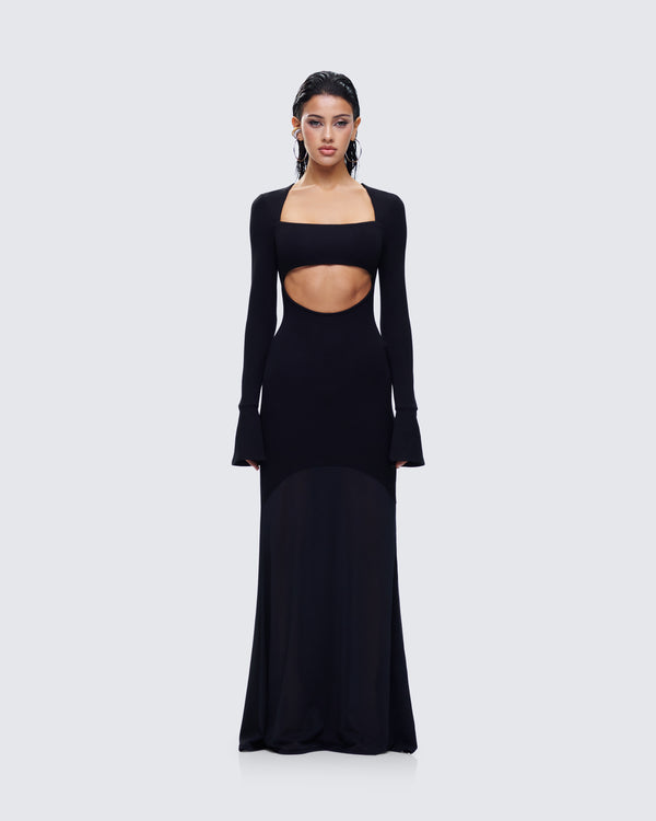 Finesse Eda Black Bandeau Maxi Dress