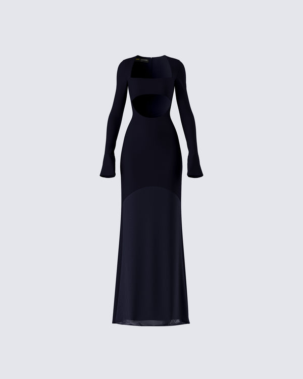 finesse Eda Black Bandeau Maxi Dress