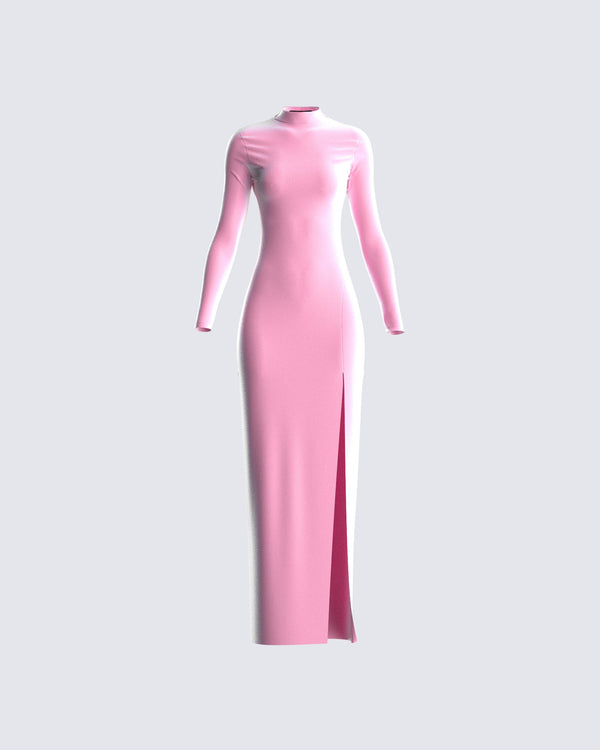 finesse Eira Pink Backless Midi Dress
