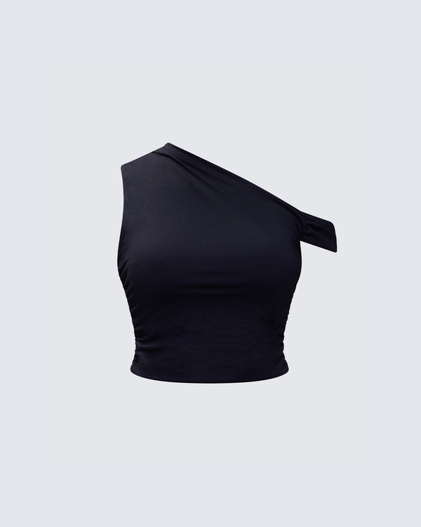 finesse Eirene Black Asymmetrical Top