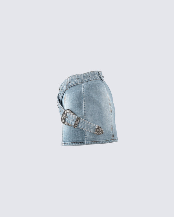 Finesse Eirene Denim Mini Skirt
