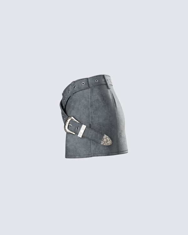 Finesse Eirene Vegan Leather Mini Skirt