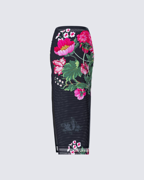 Finesse Eldora Floral Print Maxi Skirt