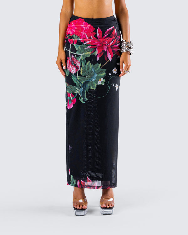 Finesse Eldora Floral Print Maxi Skirt